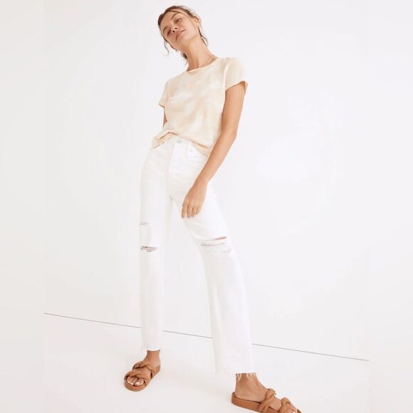 Madewell Women's The Perfect Vintage Straight Ripped-Knee Jeans | Size: 28 - Picture 1 of 16